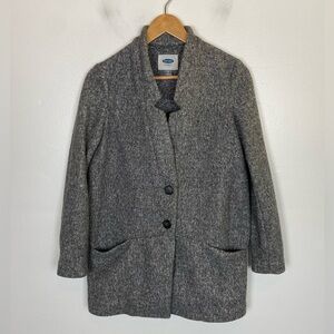 Old Navy Women's Fleeces Trench Coat Size XS Gray Front Pockets Cozy City Preppy